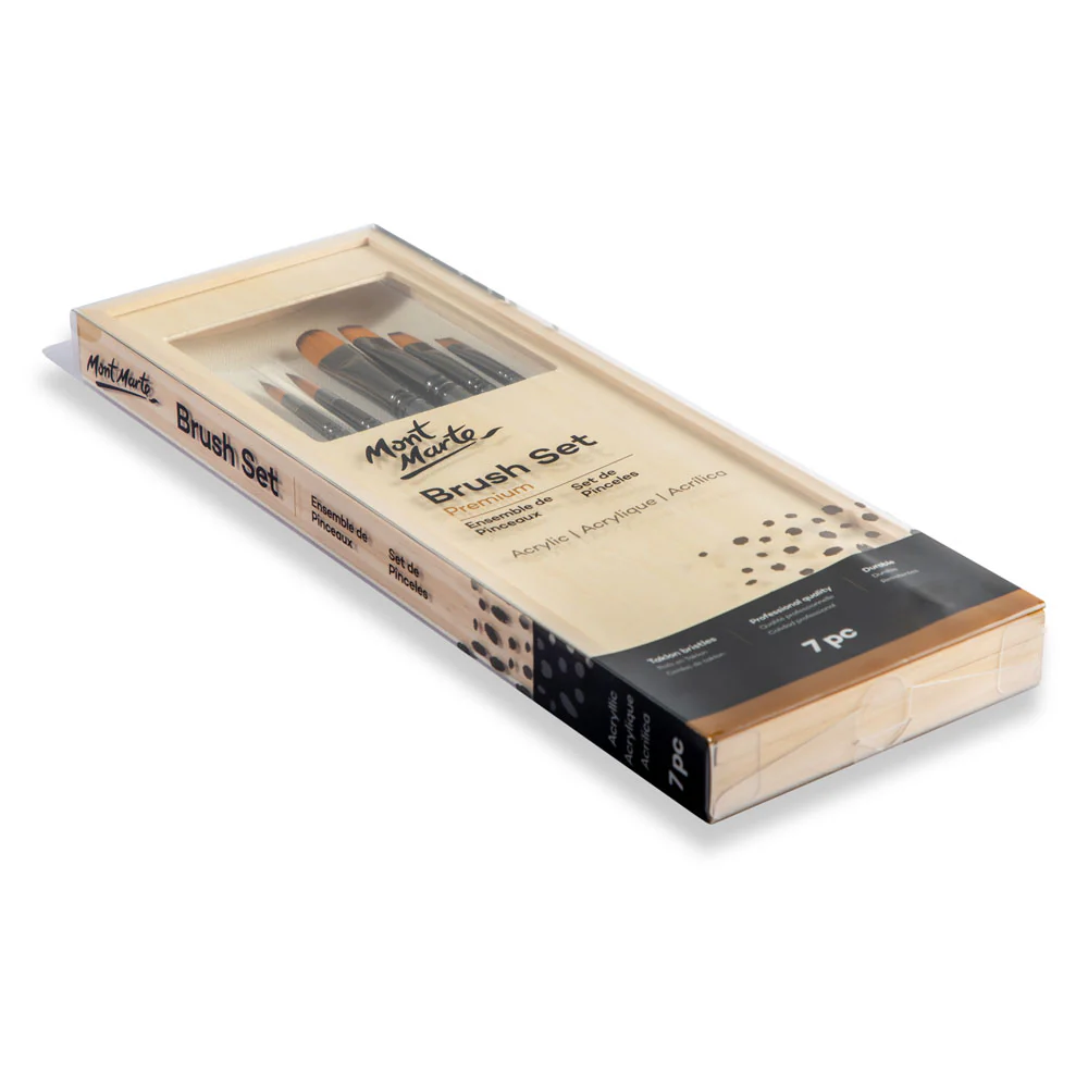 Acrylic Brush Set in Box Premium 7pc - Image 3