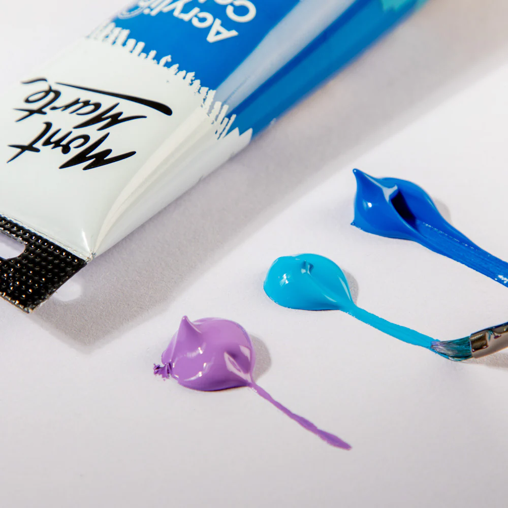 Artist Acrylic Brush Premium Taklon Flat Long 2 - Image 4