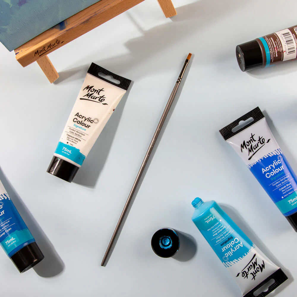 Artist Acrylic Brush Premium Taklon Flat Long 2 - Image 6