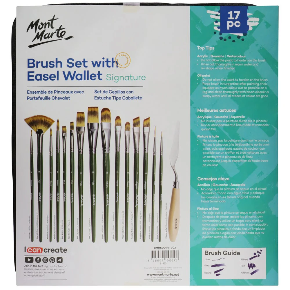 Brush Set with Easel Wallet Signature 17pc - Image 7