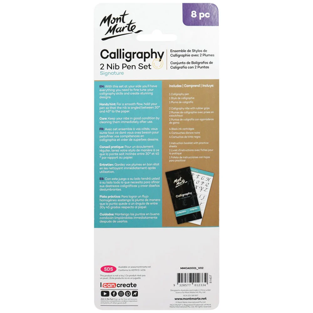 Calligraphy 2 Nib Pen Set Signature 8pc - Image 3