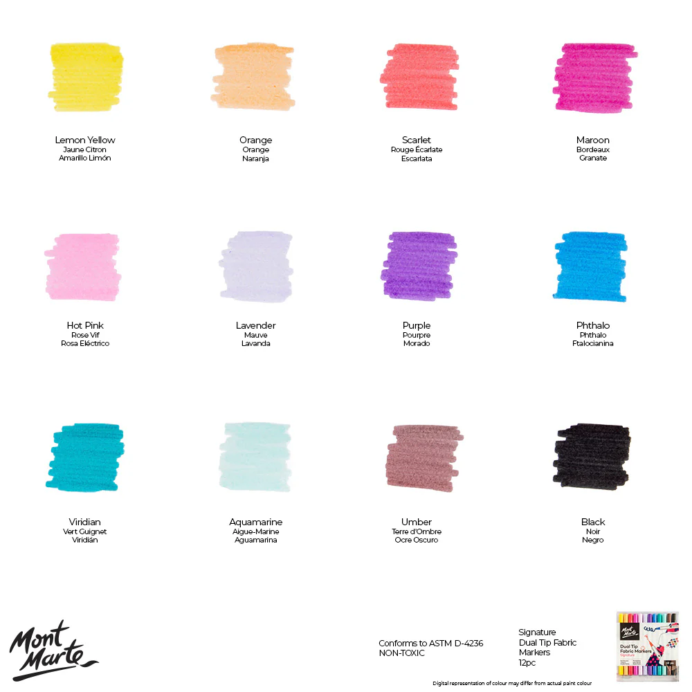 Dual Tip Fabric Markers Signature 12pc - Image 10