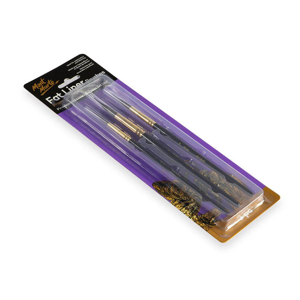 Fat Liner Brush Set Premium Taklon/Squirrel 16, 10, 6 - Image 3