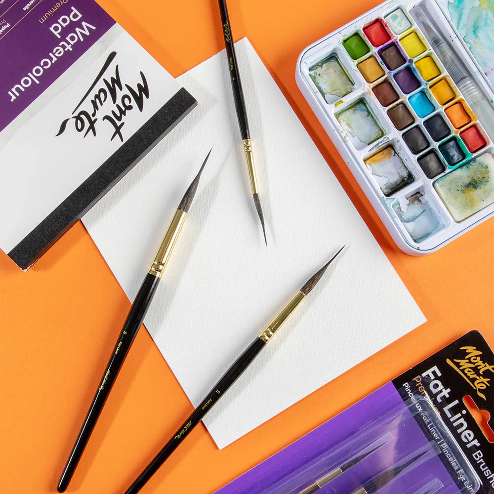 Fat Liner Brush Set Premium Taklon/Squirrel 16, 10, 6 - Image 9