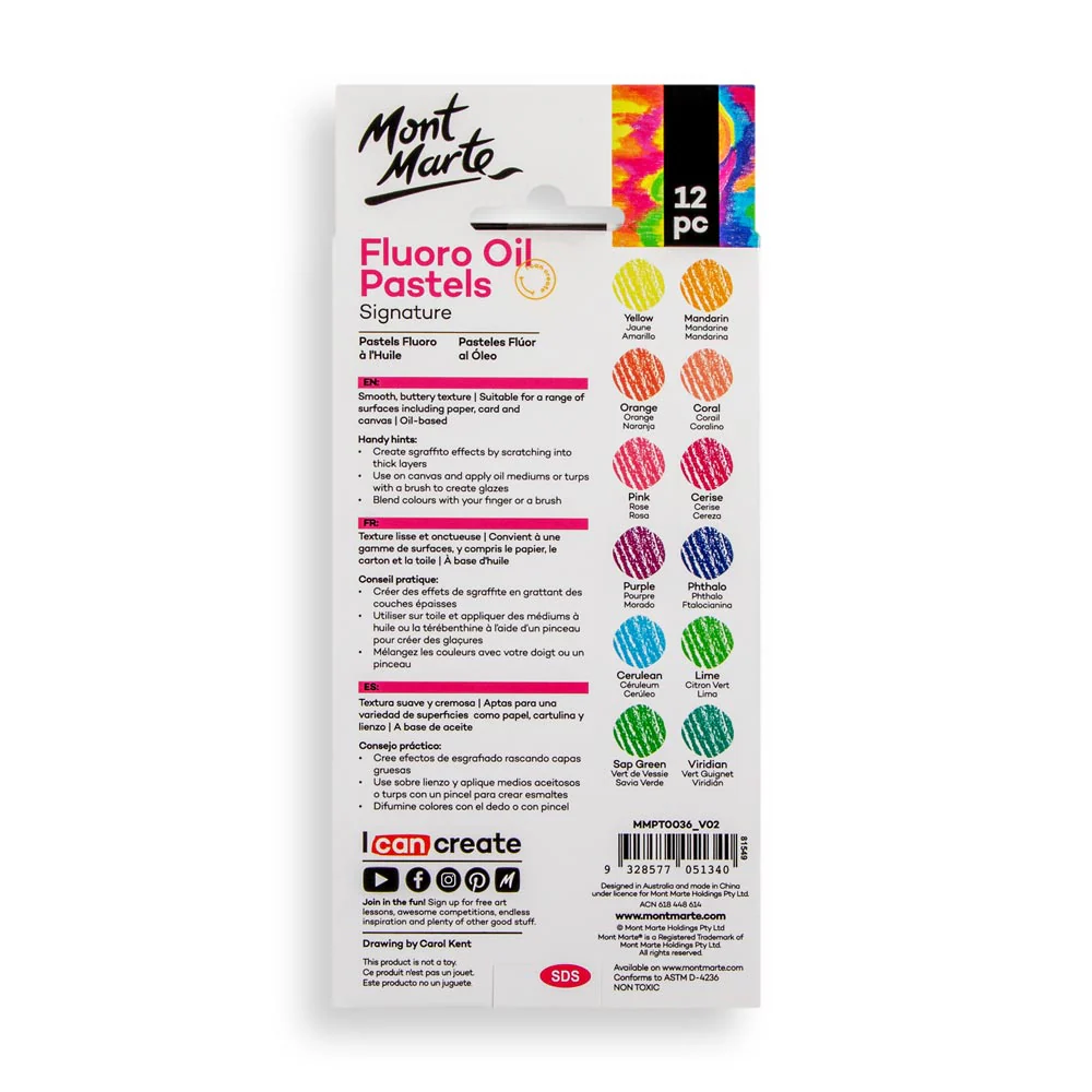 Fluoro Oil Pastels Signature 12pc - Image 3