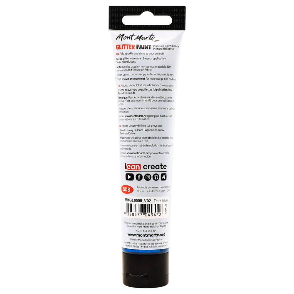 Glitter Paint 75ml - Dark Blue - Image 3