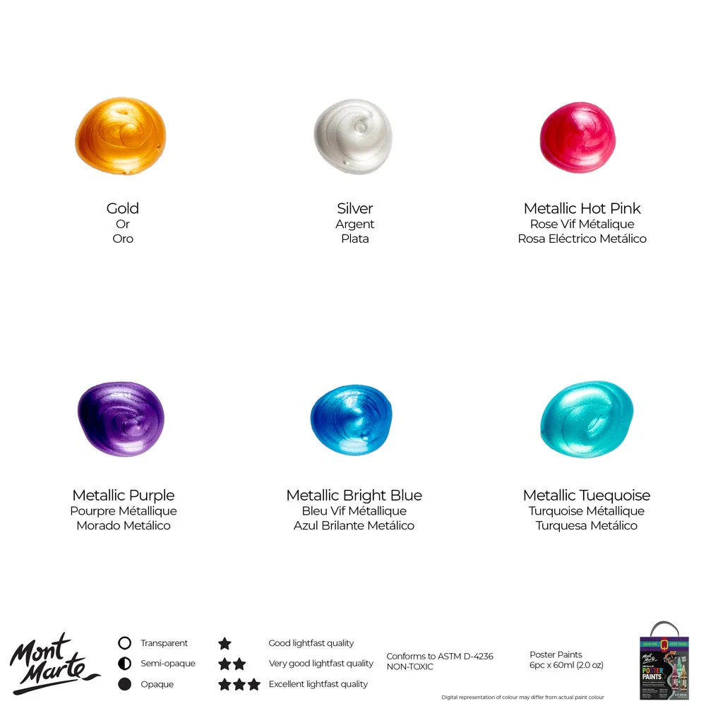 Metallic Poster Paints 6pc x 60ml - Image 11