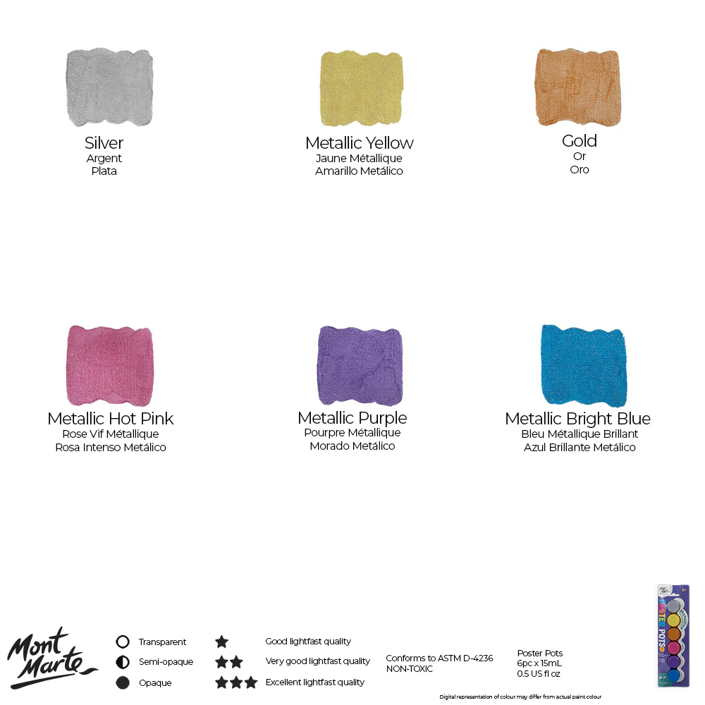 Poster Pots 6pc x 15ml - Metallics - Image 8