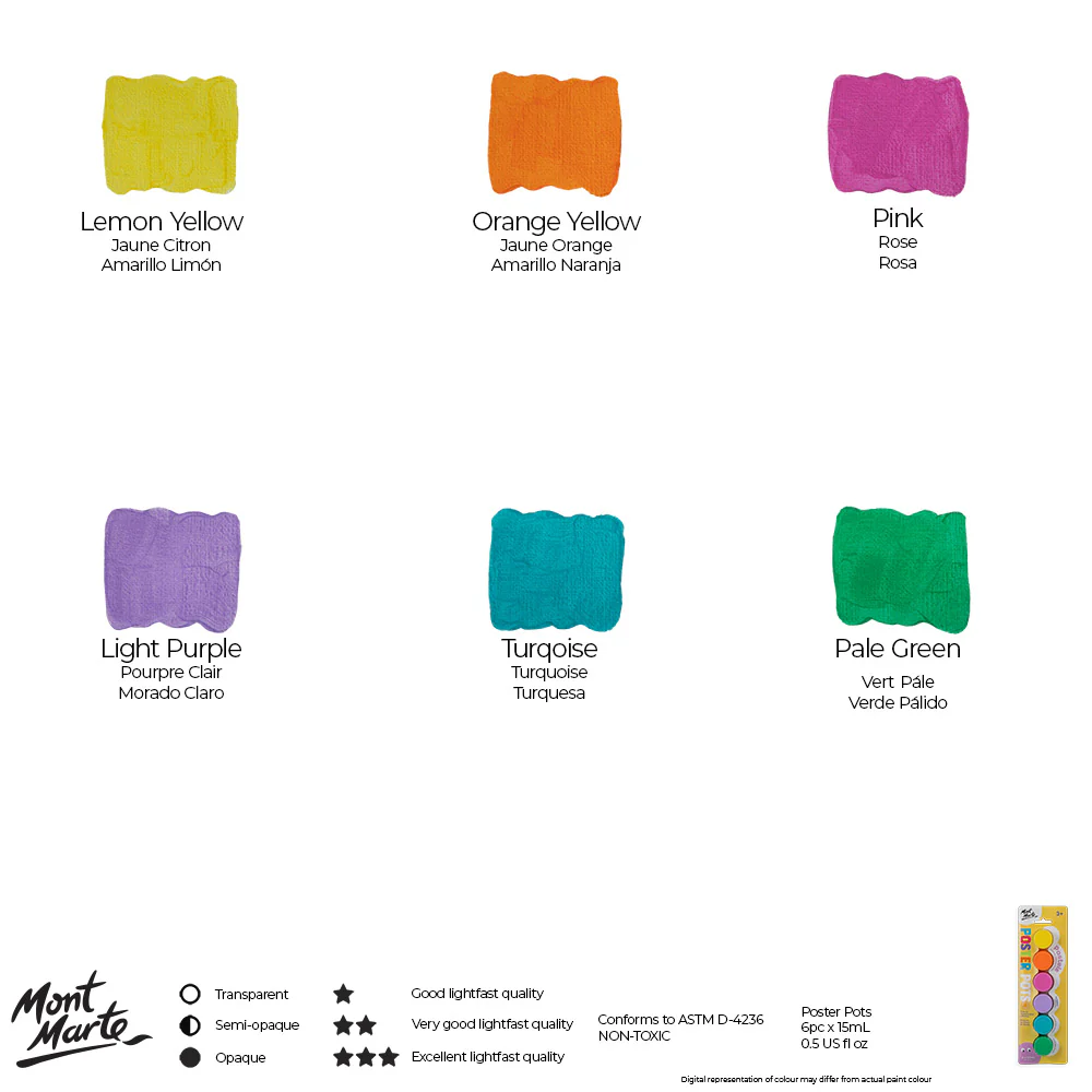 Poster Pots 6pc x 15ml - Pastels - Image 5