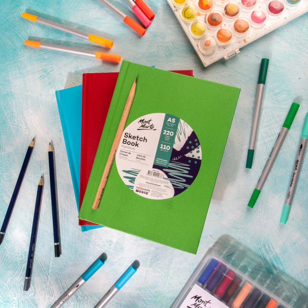 Sketch Book Signature A5 220 Pages 110gsm - Green - Image 8