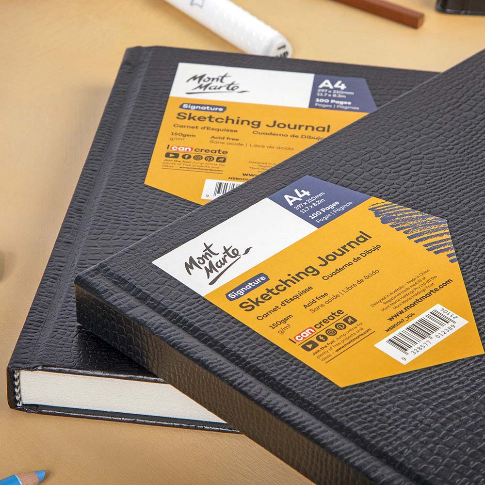 Sketching Journal Croc Finish Signature 150gsm A4 Landscape 100 Page - Image 6