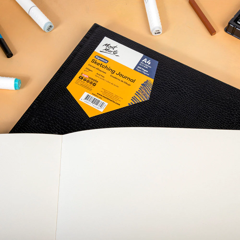 Sketching Journal Croc Finish Signature 150gsm A4 Landscape 100 Page - Image 8