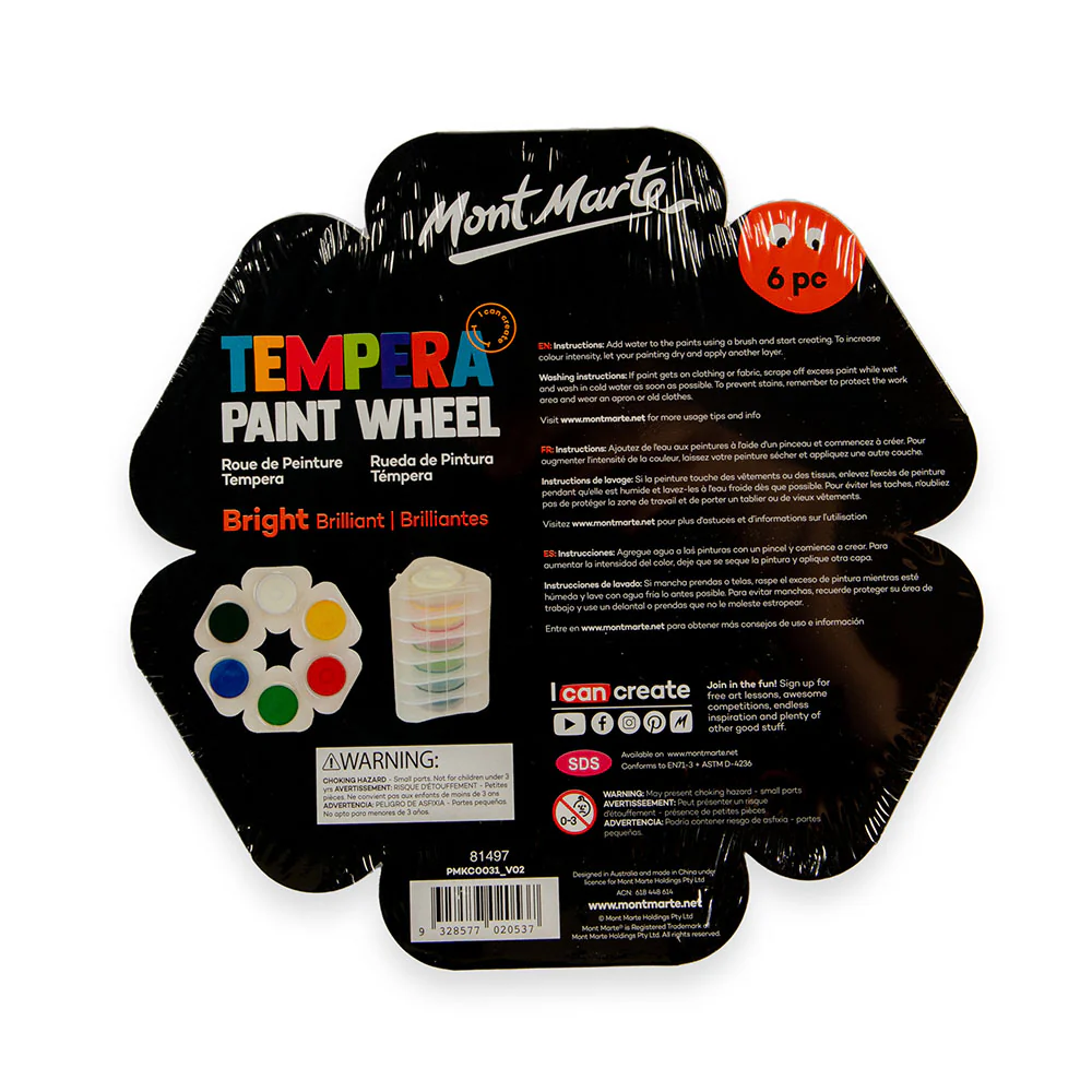 Tempera Paint Wheel Bright 6pc - Image 4