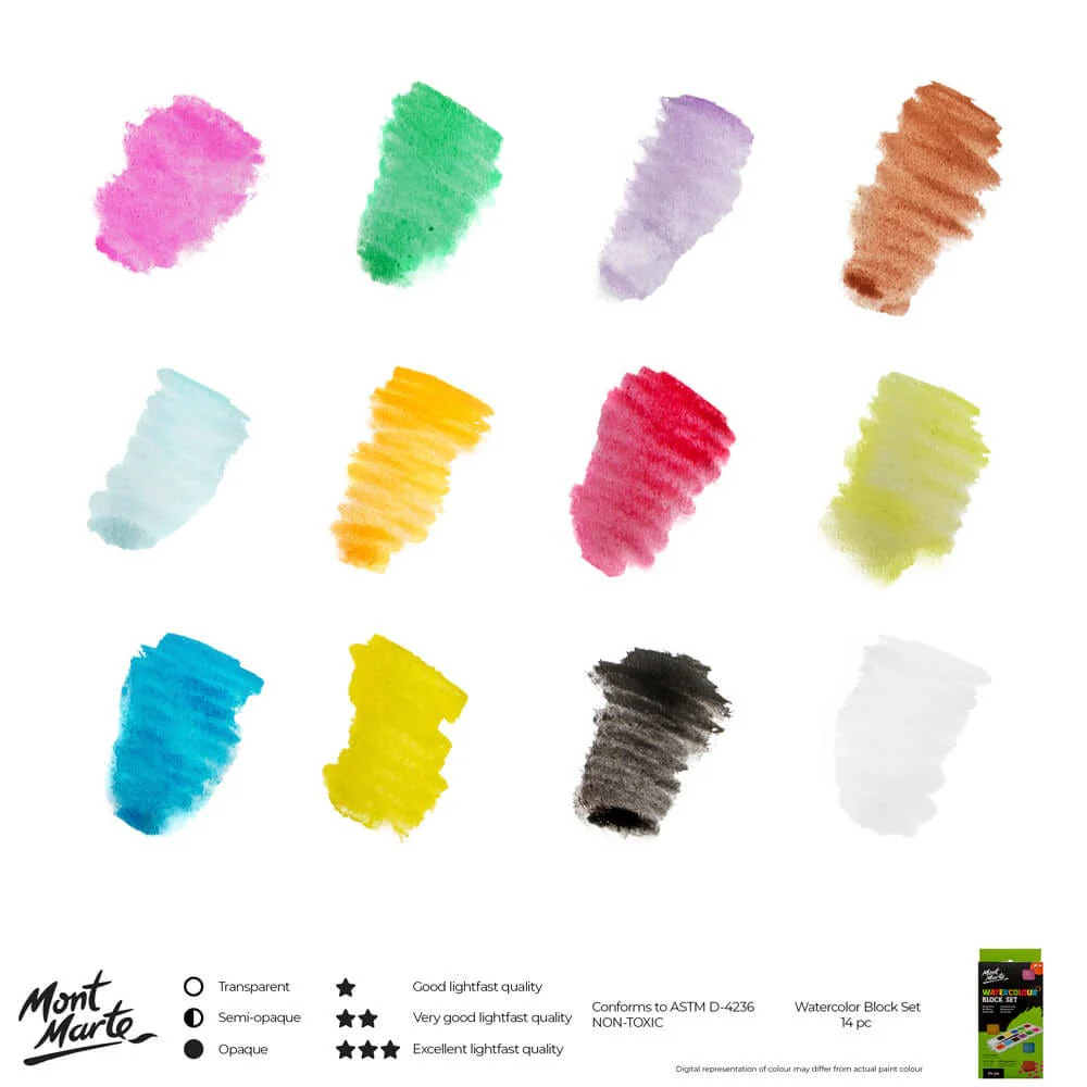 Watercolour Block Set 14pc - Image 8